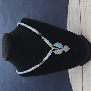 Vintage 70s Native American Thunderbird Pendant Necklace